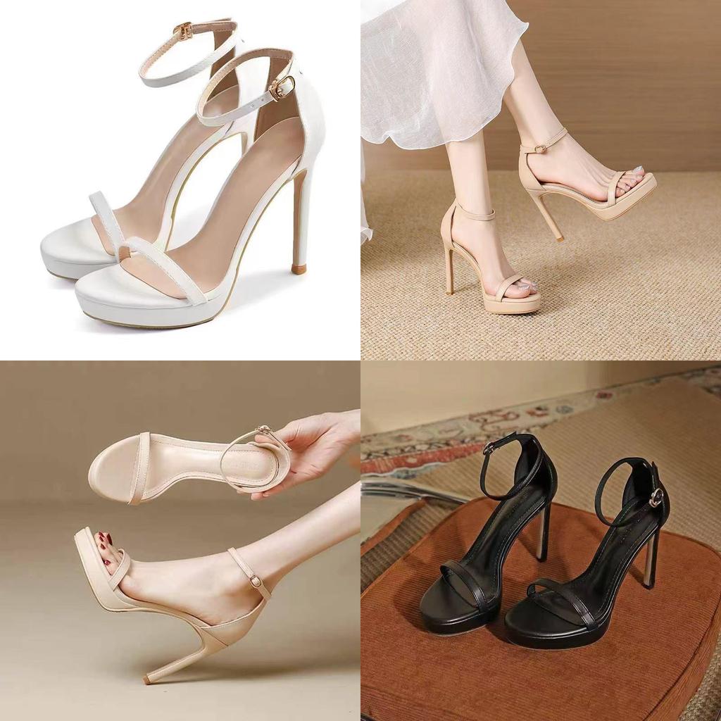 Pu Womens High Heel Sandals With Open Toe And Ankle Strap For Summer