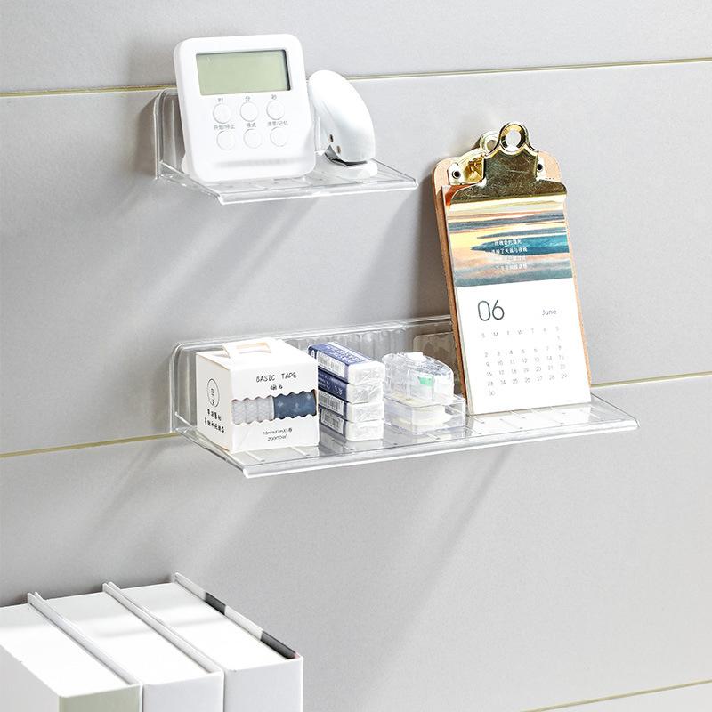 Toilettenregal Transparenter Kunststoff Wandmontage Typ Badezimmer Aufbewahrungshalter Duschshampoo Regale Ablagen Organizer