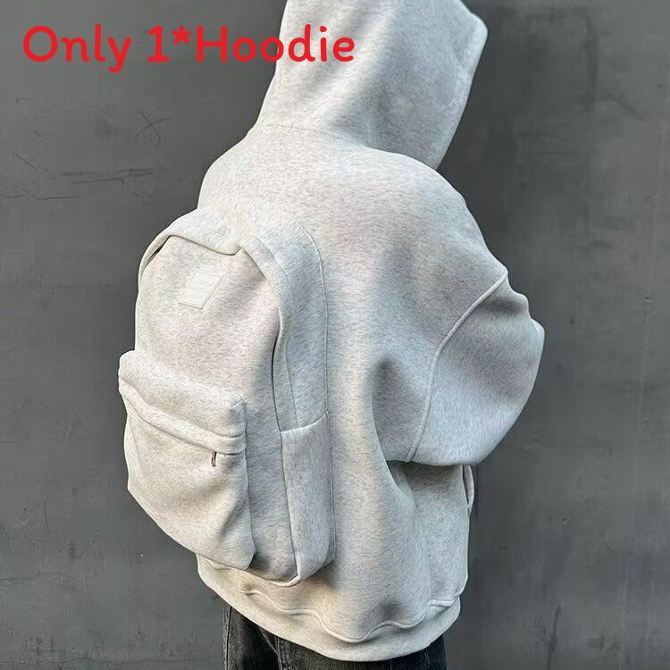 Casual Hoodie For Men With Backpack Design And Polyester Fabric For Everyday Wear