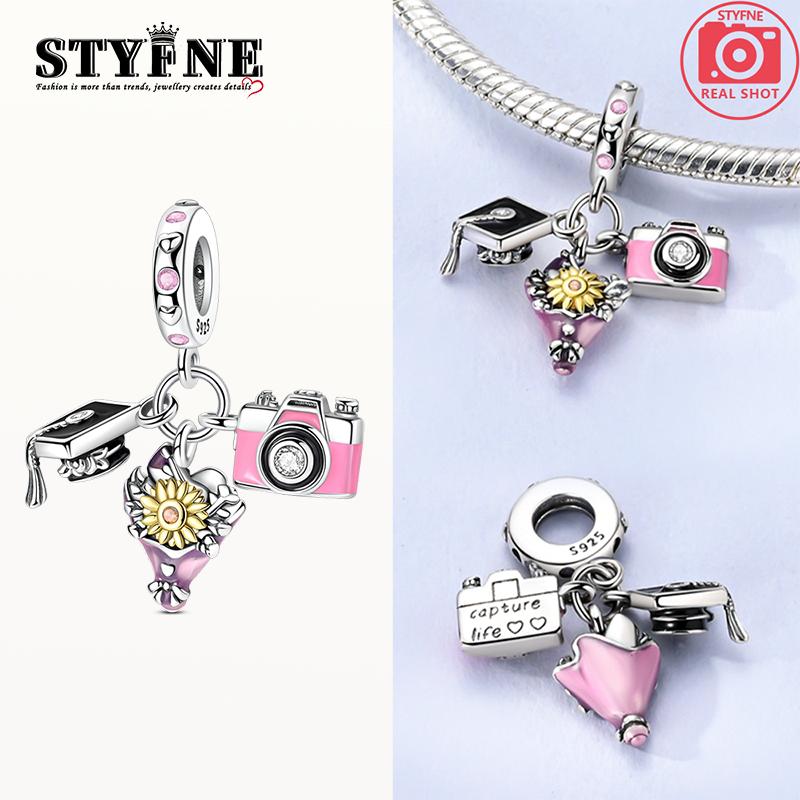 

Charms Copper Sunflower Bachelor S Cap Camera Pendants Fit Charms Plata Original Bracelet Beads Women Jewellery Making