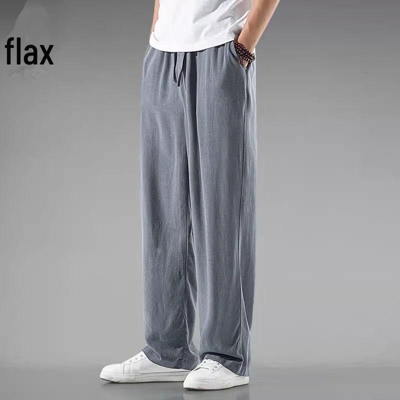 Unisex Summer Linen Cotton Wide-Leg Pants - Breathable, Lightweight, Loose Fit