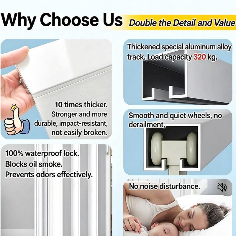 Pvc Accordion Folding Sliding Door Zero Formaldehyde Quiet Magnetic Closure Home Kitchen Bathroom