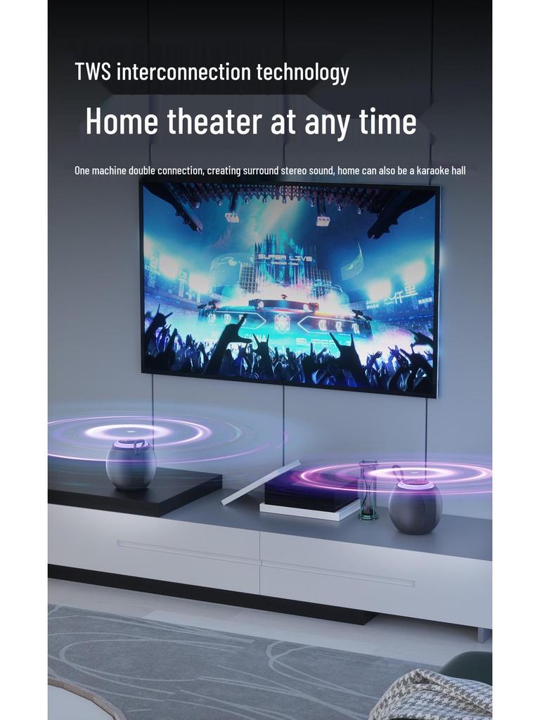 Portable Bluetooth Speaker with Colorful Lighting and Subwoofer for Outdoor Parties (Bluetooth 5.3)