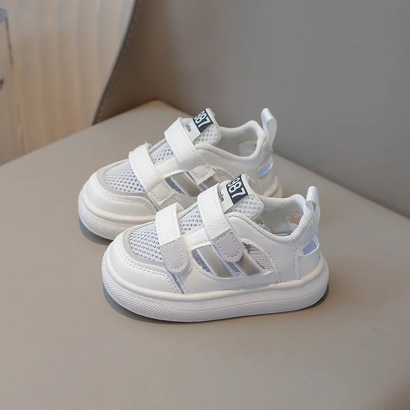 Mädchen Sommersandalen 2024 Neue Kinder Vielseitige Halbsandalen Jungen Mode Sport Hohl Mesh Tennisschuhe Verschleißfest Schmutzabweisend