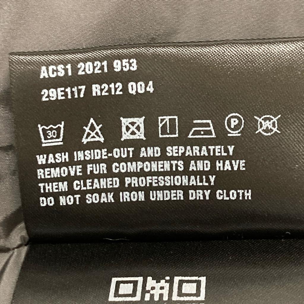 PRADA Domestic regular 29E117 fur-lined triangle logo down jacket coat 40 grayUsed