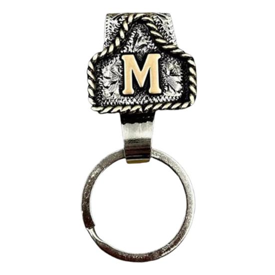 Vintage Letter Keychain Western Cowboy Style A to Z 26 Capital Letters Key Ring Metal Alphabet Key Holder Belt Bag Hanging Decoration Pendant