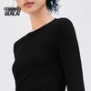 Women's Knitted Pleated Long Sleeve T-Shirt Dress