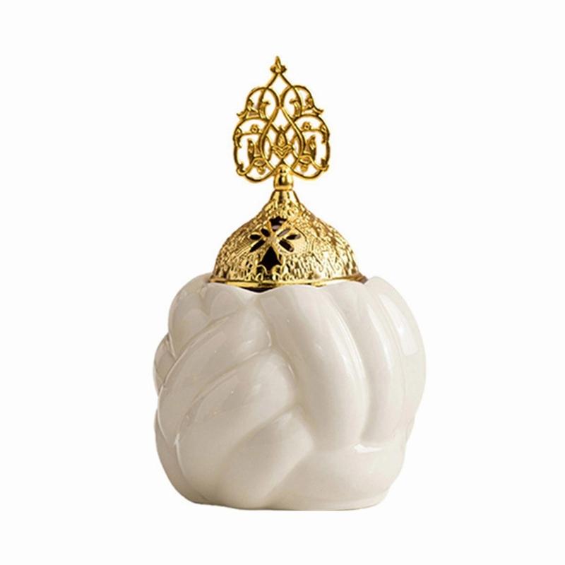 Arabic Ceramic Incenses Burners with Lid Set for Meditations and Home Fragrances Diffuser Eid Ramadans Bakhoors Burners