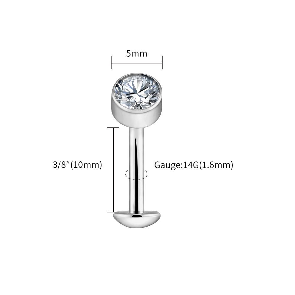 

Right Grand ASTM F136 Titanium 14G Convex Base CZ Floating Belly Button Ring 10/12/14mm Curved Barbell Navel Piercing Jewelry