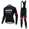 Long Sleeve Cycling Jersey Set With Fleece Lining Unisex Bike Apparel Outdoor Road