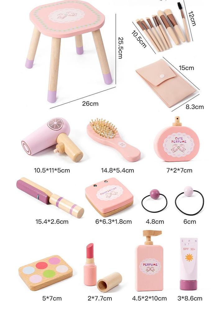 Princess Vanity Table Play Set: Children's Dressing Table and Makeup Toy