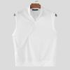 INCERUN Men Stand Neck Sleeveless Solid Casual Loose Tank Tops