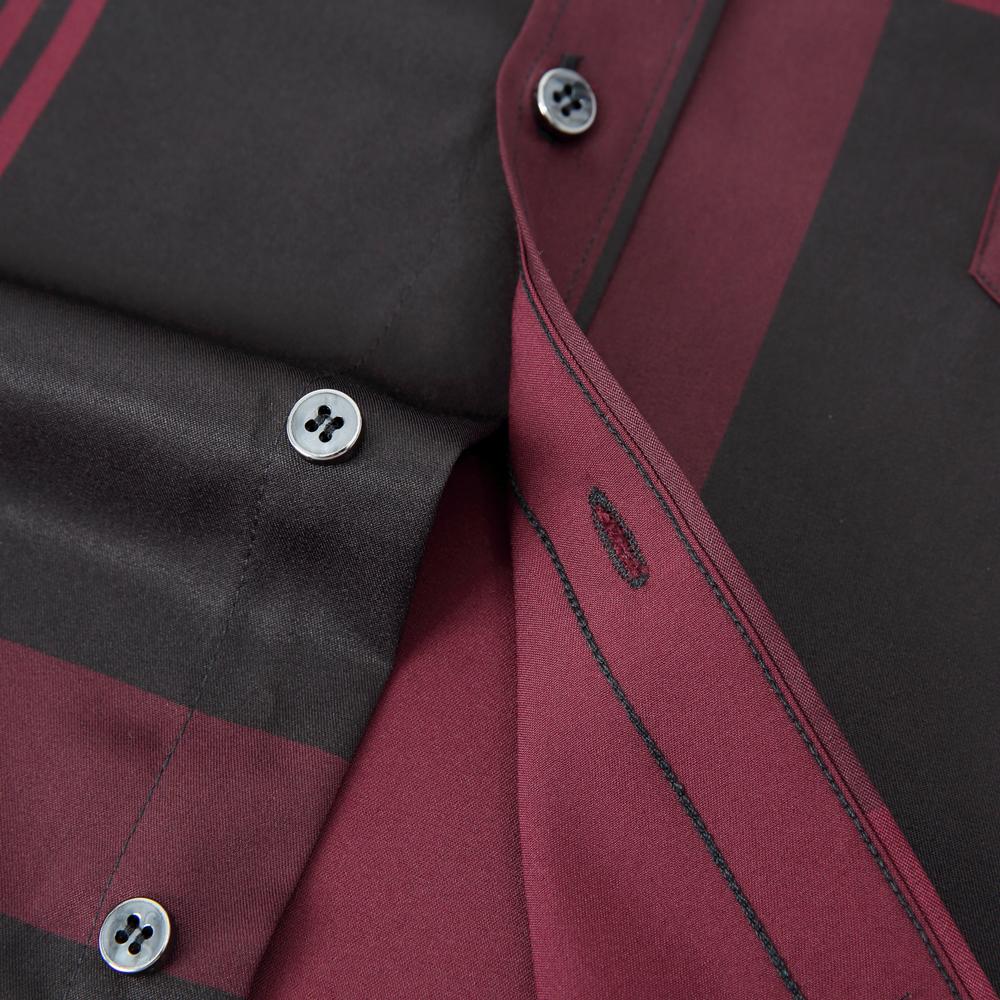 Old Money Style Sleek Stretch Wrinkle-Free Clothes for Man Long Sleeve Striped Printed Lightweight Dress Shirt with Pocket