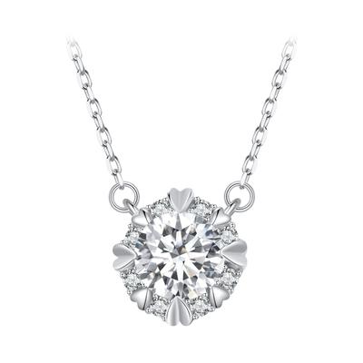Moissanite Heart Necklace 1.0 Ct Silver 925