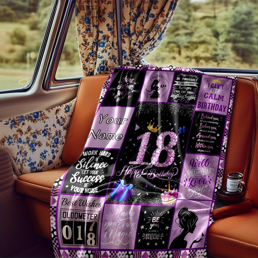 Princess Crown 18Th Birthday Blanket Personalized Name Soft Comfortable Stylish Blanket Car Blanket Perfect For Travel Camping Outdoor Home Suitable