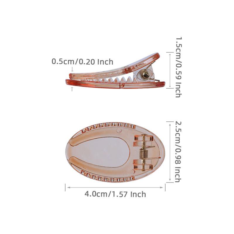 Oval Duckbill Clip Transparent Candy-colored Hair Clip Handcrafted Hair Accessory Made of Cream Glue