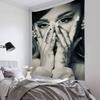 1PC Famous Singer AAriana Grande Tapestry Art Printing Japanese Wall Tapestry Anime Wall Hanging Home Decor