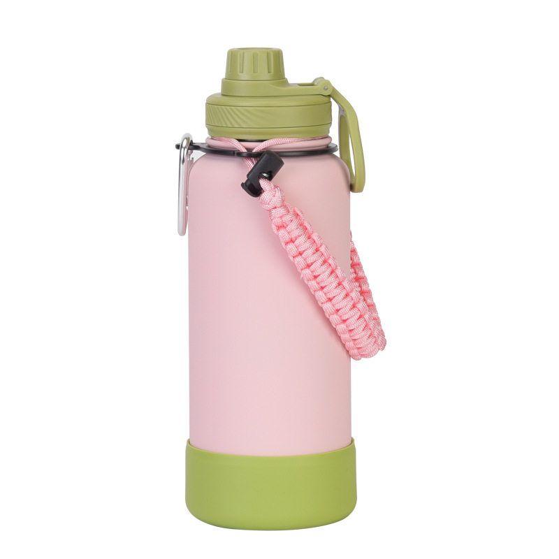 2025 New Cross-Border 1L Large-Capacity Thermos Cup with Non-Slip Bottom, Portable Handle, Outdoor Sports Multi-Color Water Bottle