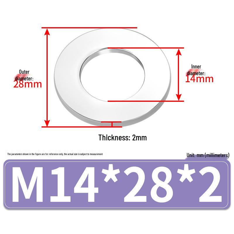 Jin Juntai Thick & Thin Stainless Steel Flat Washer, Round M10-M36