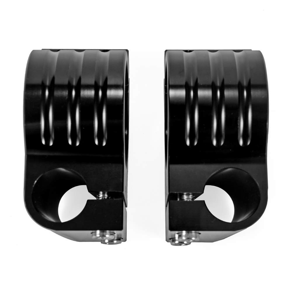 MOTO4U Motorcycle Universal 47mm Aluminum Separate Handlebar Fork Black Clip-On Handlebars,