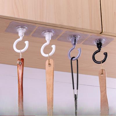 1PC Storage Rotating Hook Rotatable Hanger Kitchenware Spatula Spoon Knife Kitchen Hook Non-punching Top Hanging Wall Hanging