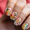 Quadratische Press-on-Nägel Oster-Fingernägel Klebenägel in 12 Größen, 24 Stück Französische Nagelspitzen für DIY-Nagelkunst-Dekoration
