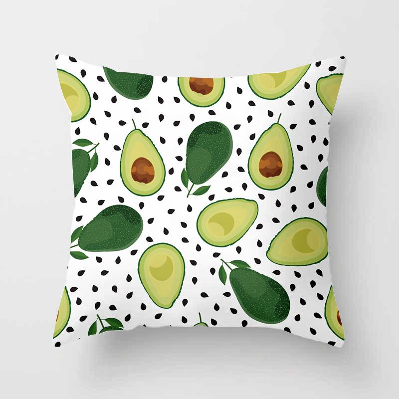 Avocado Printed Pattern Cushion Pillowcase For Home Living Room Sofa Car Seat Decoration Throw Pillow 45 * 45Cm