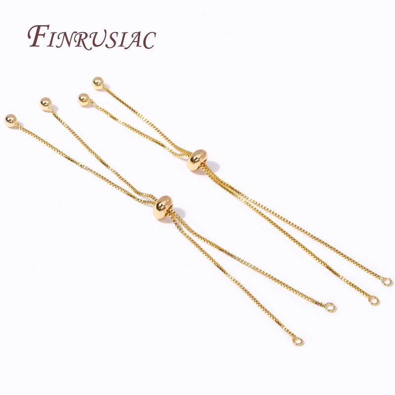18K Gold Plated Adjustable Extender Chain, Extension Chains For Bracelet Necklace Accessories DIY Jewelry Making Supplies