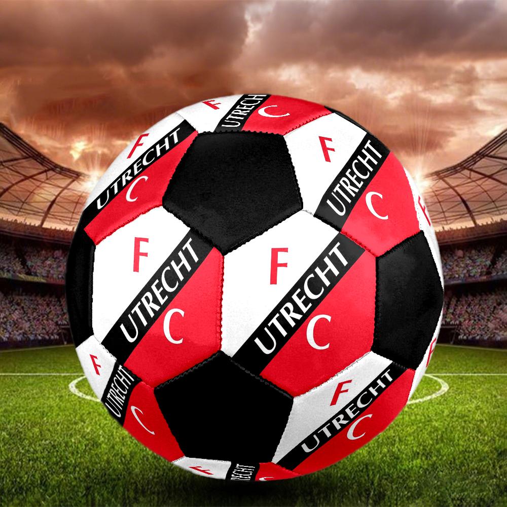 F C Utrecht Indoor Soccer Ball Colorful Machine Stitched PVC Size 5 Team Training Competition Ready Durable High-Bounce Cool Sports Gift