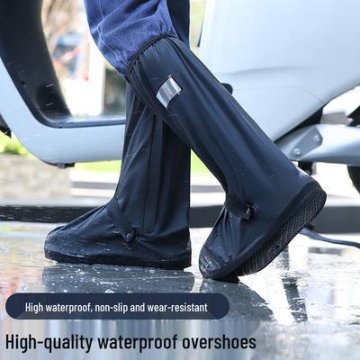 Waterproof Non-Slip High-Top Rain Shoe Covers - Thick, Wear-Resistant Outdoor Silicone Boots for Men & Women