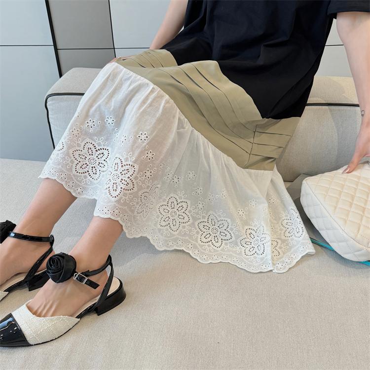 DIMANAF Women 2025 Summer Plus Size Casual Short Sleeve Oversize Pleated Long Shirt Dress Loose Dress New