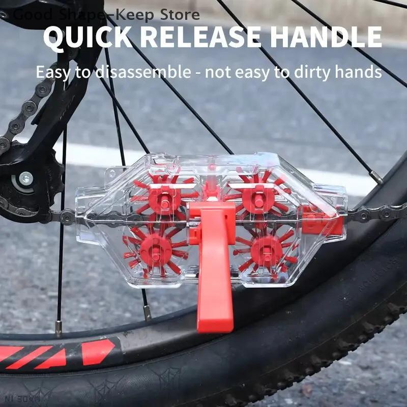 Transparent Quick Release Bike Chain Cleaner Visual Immersion Road Cycling Chain Cleaner Tool for Bicycle Maintenance