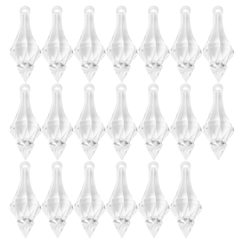20Pcs Acrylic Pointed Bead Pendant Crystal DIY Holiday Home Decoration Accessories
