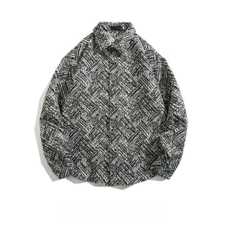 Shirt Men's Loose Autumn and Winter Models Retro Ethnic Style Couple Long-sleeved Shirt Jacket