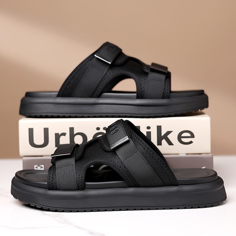 Fashion Comfortable Slip on Mens Half Drag Beach Cool Slippers Men's Office Dress Mesh Cloth Walking Shoes Non-Slip Casual Man Loafers