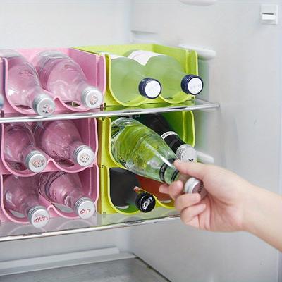 Stapelbarer Getränkeorganizer aus Kunststoff für Kühlschrank, Rutschfestes Design für Flaschen und Dosen, Getränkelagerung, Getränkekühlschrank-Organizer-Regal