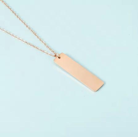 10 Pcs 304 Stainless Steel Mirror Polish Blank Bar Necklace for Women