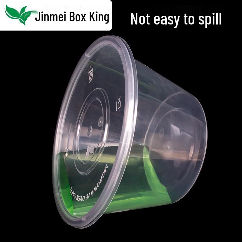 1000ml Round Transparent Plastic Takeaway Food Container with Lid