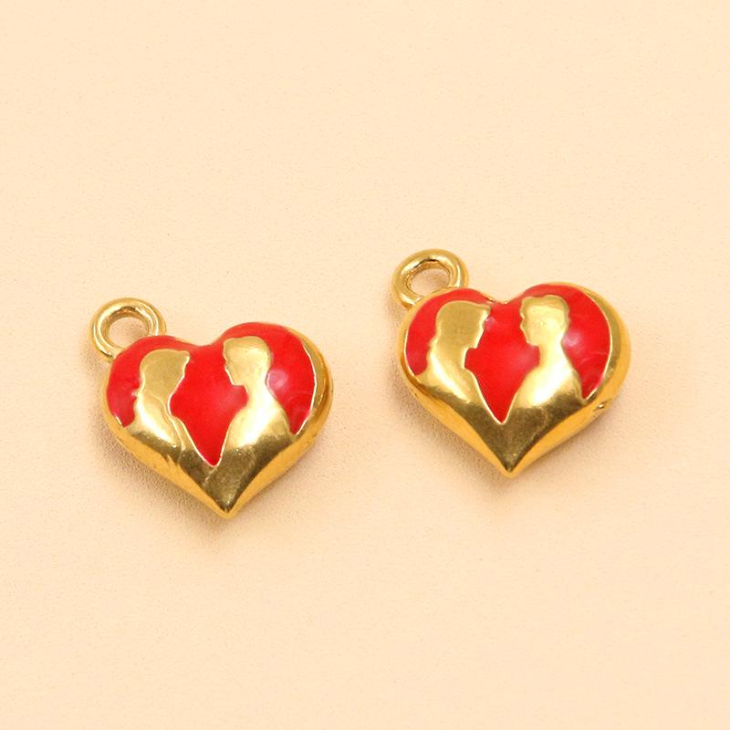 Stainless Steel Enamel Drip Oil Heart, Hat, Lips Pendants – 4 Styles, Colorfast DIY Jewelry Accessories