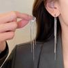 925 Silver Needle Korean Fashion Long Chain Tassel Earrings For Women Metal Earing Jewelry  Trending Women's Drop Earrings
