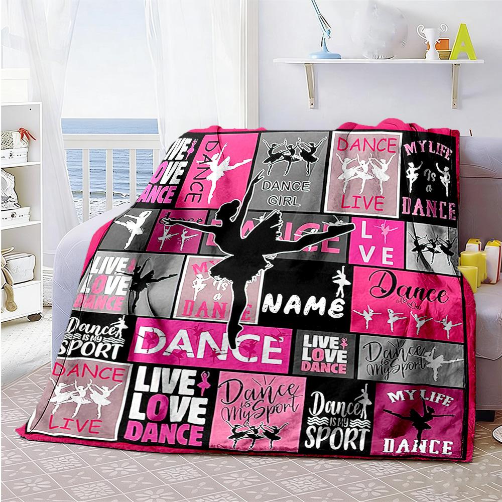 Pink Dancer555 Customize Your Name Blanket Lightweight Personalized Blanket Soft & Cozy Suitable for Home Decor Picnics Sofa Bedding for All Occasions