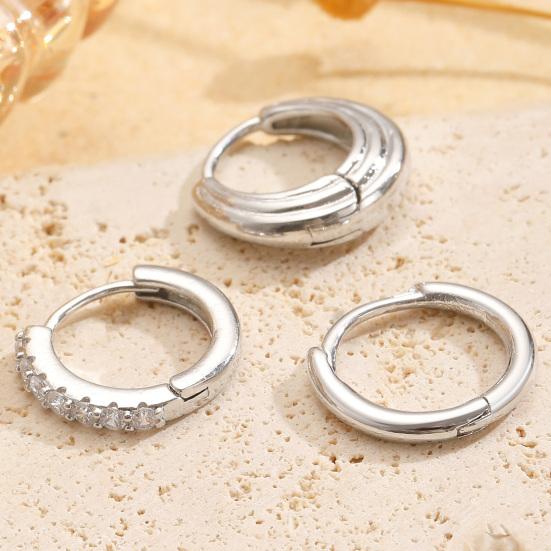 3 Paires de Boucles d'Oreilles Créoles Rondes Boucles d'Oreilles Mode Classiques avec Fermoir à Ressort Bijoux Polyvalents Empilables pour Femmes
