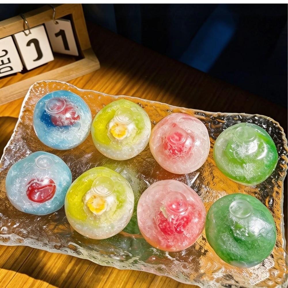 Slushie Fruit Slush Squishy Toy Fruit Smoothie Ice Cracked Crystal Ball Crispy Skin Ball  Portable