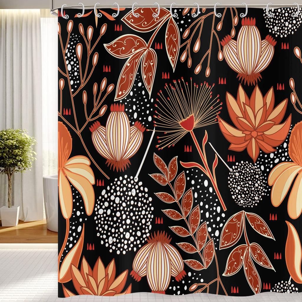 Boho Floral Shower Curtain for Bathroom,Paisley Mandala Shower Curtains,Colorful Bathroom Curtain,Durable Waterproof Bath Screen