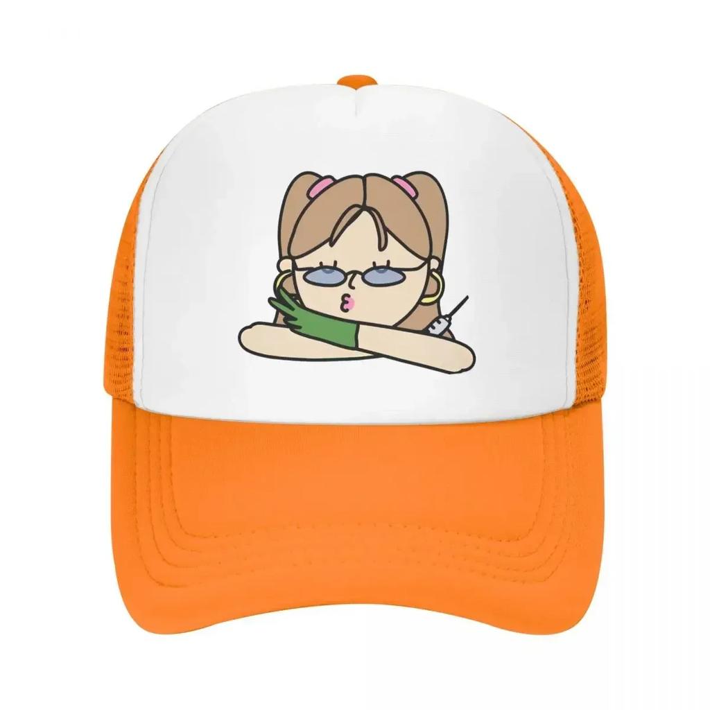 Cartoon Cute Nurse Mesh Foam Trucker Hat Leisure Enfermera En Apuros Unisex Breathable Meshback Sun Caps Adjustbale