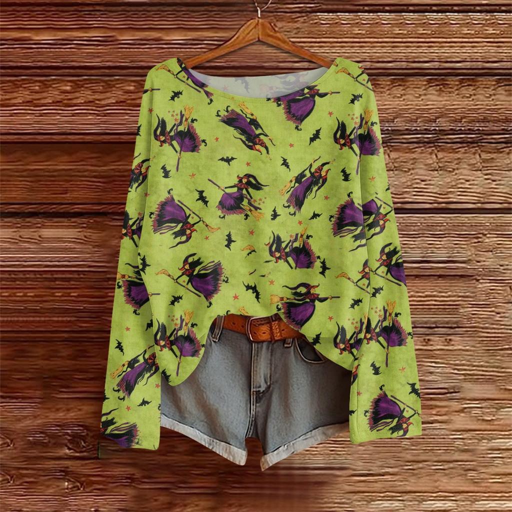 Long Sleeve Shirts For Women Print Graphic Tees Blouses Casual Plus Size Basic Tops Pullover