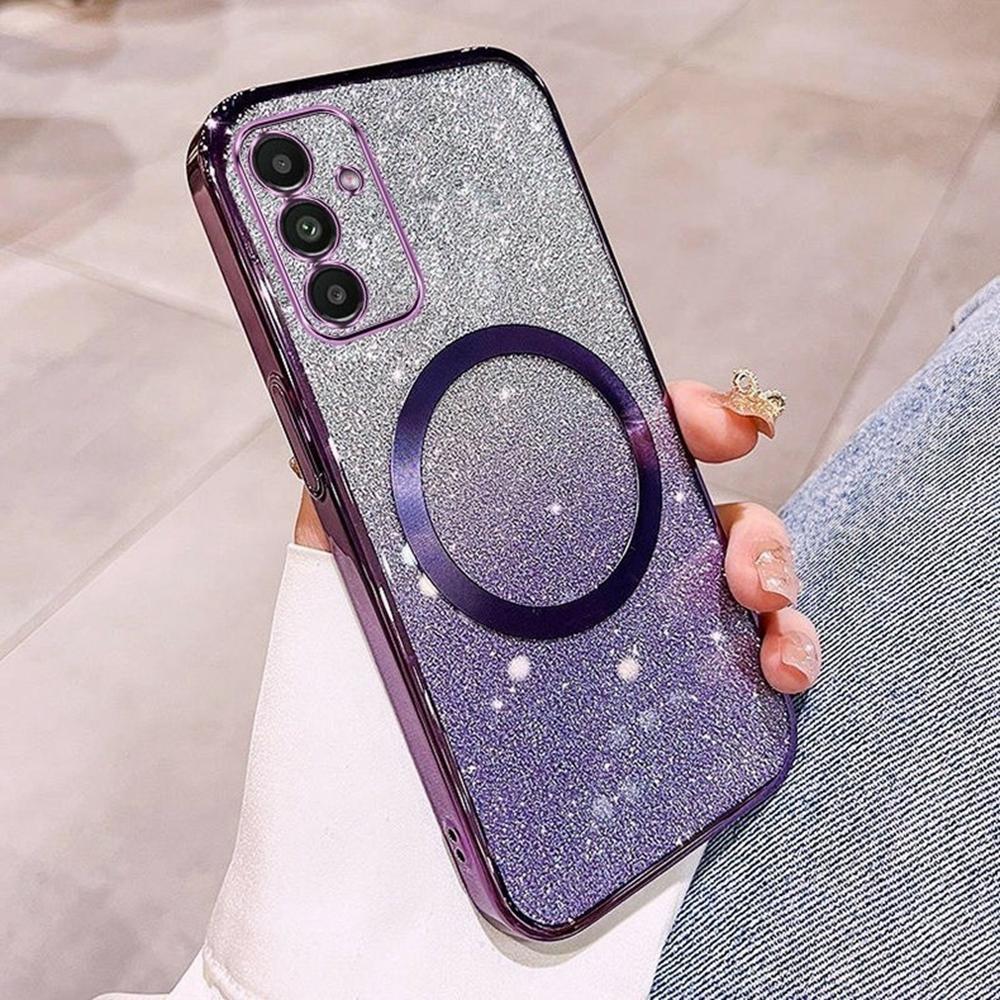 For Samsung Galaxy S26+ Magnetic Case Electroplated Gradient Glitter TPU Phone Cover