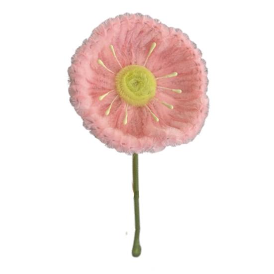 Finished Pipe Cleaner Flower Handmade Chenille Stem Fake Flower Craft Gifts for Women Mother Wife Valentine's Day Birthday Wedding Home Decor