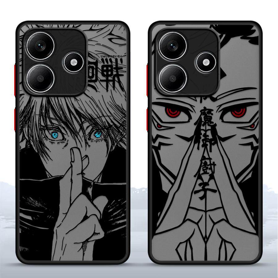 Funda Back Phone Cover Case for Xiaomi Redmi Note 14 14C 11 12 13C 10 9S 13 Pro Plus A4 Japanese Anime G-gojo