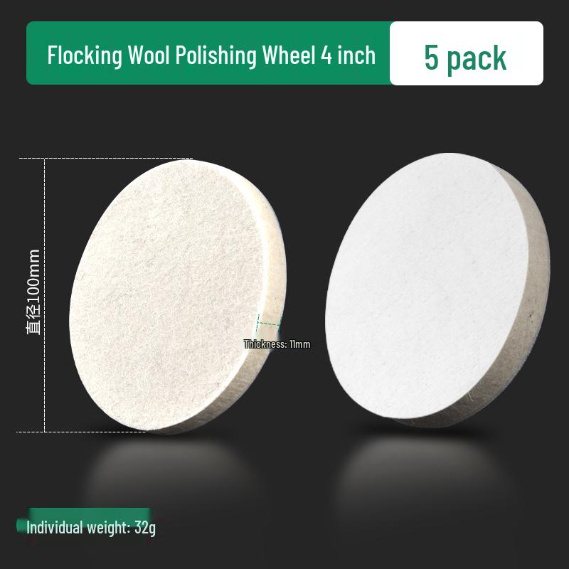 Wollflock-Polierscheibe - Selbstklebender Filz für Winkelschleifer, Spiegelfinish auf Möbeln & Autolack.
